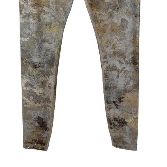 Athleta Elation Gilded Tight Leggings Gold Metallic Size XS Activewear High Rise - Picture 3 of 12